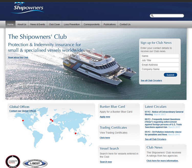 Club works with a network of global correspondents  - Shipowners
